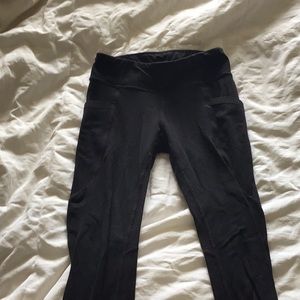Athlete girl black leggings